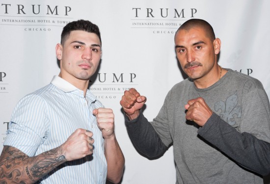 Donovan George at left with his opponent this Friday, David Lopez.