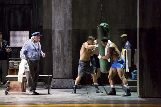 Gennady Golovkin hits the bag in a cameo on a broadway play of 'Rocky'